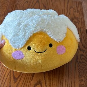 Cute Yellow Plush Toy with White Fluffy Top